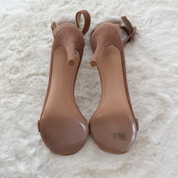 Gianvito Rossi Beige Suede Ankle Strap Sandals Portofino 85 Praline 7.5/37.5 NIB - Picture 8 of 12